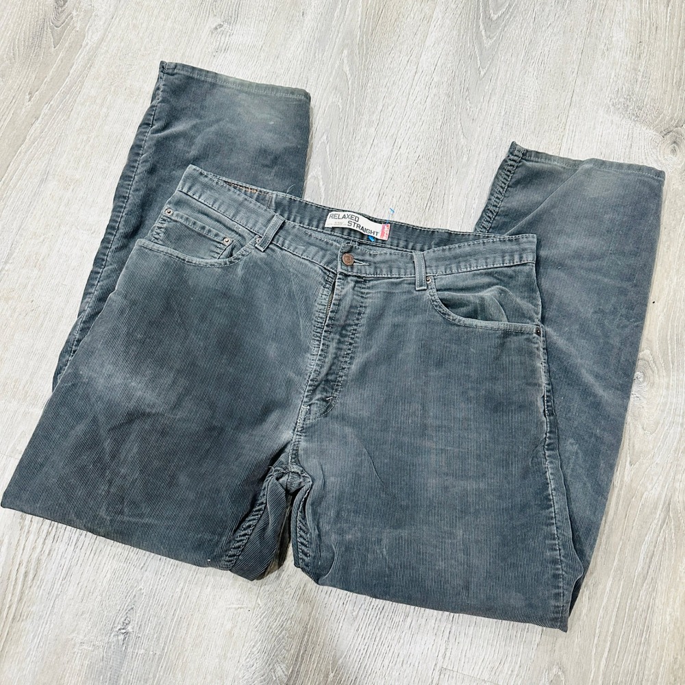 Levi's 559 Relaxed Straight Corduroy Pants Mens 38x32 Gray Charcoal 5-Pocket
